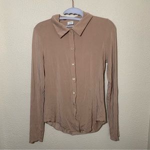Aritzia Tan Button Down Shirt